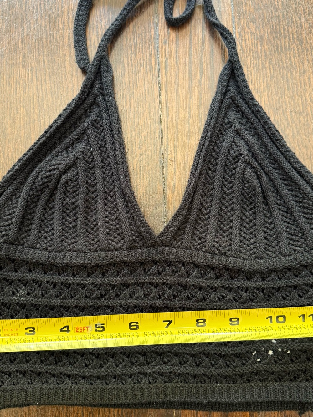 SHEIN Black Crochet Halter Crop Top small - Picture 3 of 5